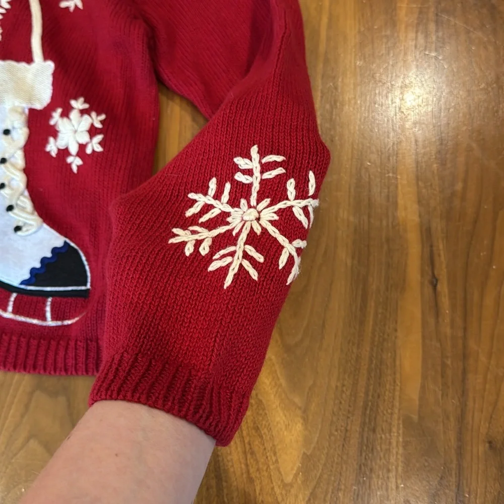 NWT! Vintage Hasting and Smith Red Ice Skating Holiday Sweater From Carson's! - Picture 6 of 10